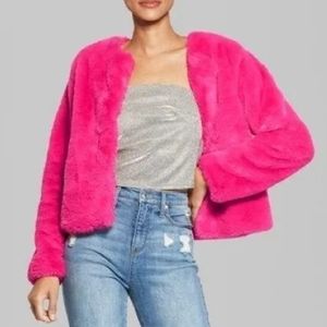 Wild Fable Neon Pink Faux Fur Jacket